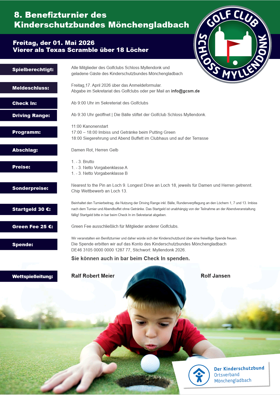 Benefizturnier im Golf Club Schloss Myllendonk